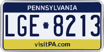 PA license plate LGE8213