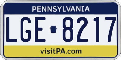 PA license plate LGE8217
