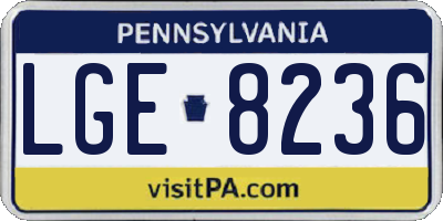 PA license plate LGE8236