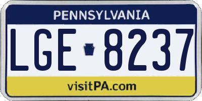 PA license plate LGE8237