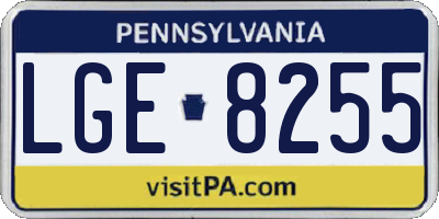 PA license plate LGE8255