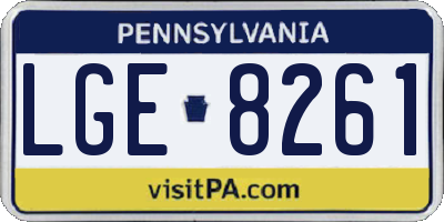 PA license plate LGE8261