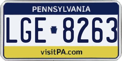 PA license plate LGE8263
