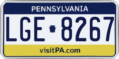PA license plate LGE8267