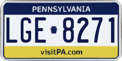 PA license plate LGE8271