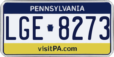 PA license plate LGE8273