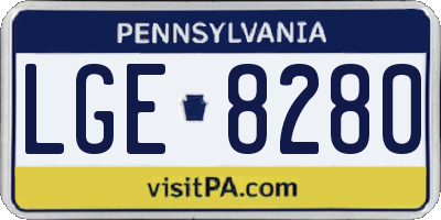 PA license plate LGE8280
