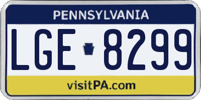 PA license plate LGE8299