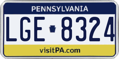 PA license plate LGE8324