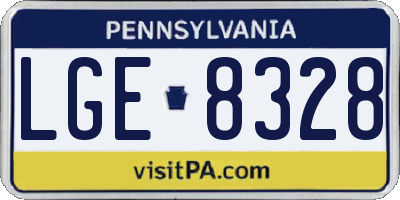 PA license plate LGE8328