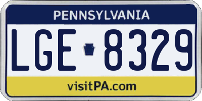 PA license plate LGE8329