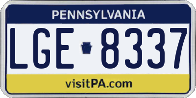PA license plate LGE8337