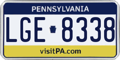 PA license plate LGE8338