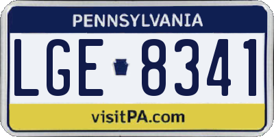 PA license plate LGE8341