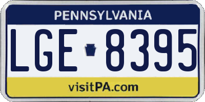 PA license plate LGE8395