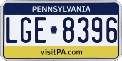 PA license plate LGE8396