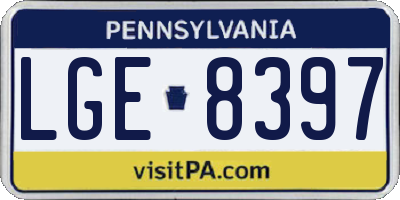 PA license plate LGE8397