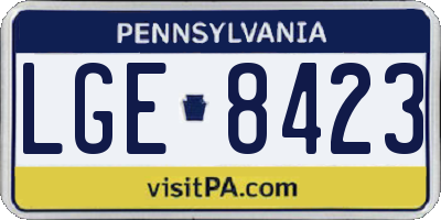 PA license plate LGE8423