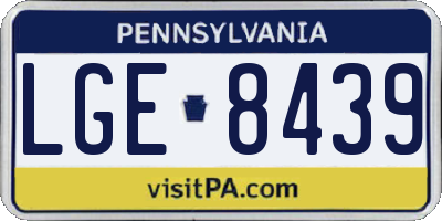 PA license plate LGE8439
