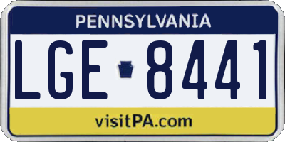 PA license plate LGE8441