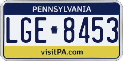 PA license plate LGE8453