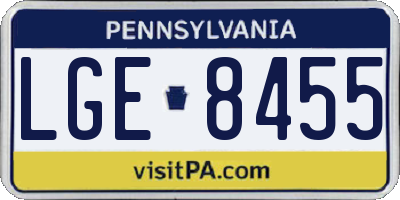 PA license plate LGE8455