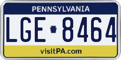PA license plate LGE8464