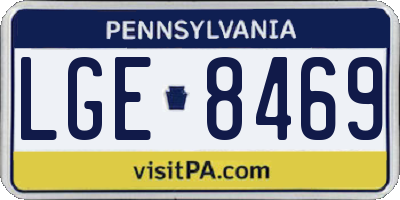 PA license plate LGE8469