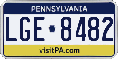 PA license plate LGE8482