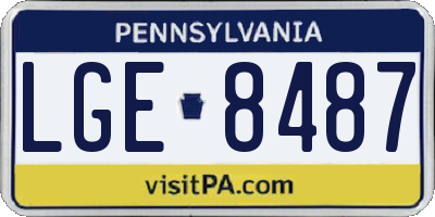 PA license plate LGE8487