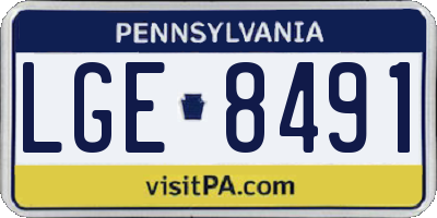 PA license plate LGE8491