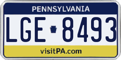 PA license plate LGE8493