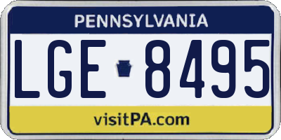 PA license plate LGE8495
