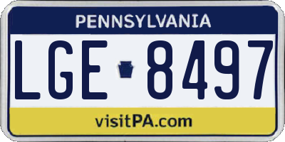 PA license plate LGE8497