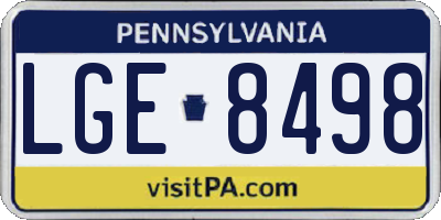 PA license plate LGE8498