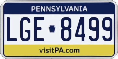 PA license plate LGE8499