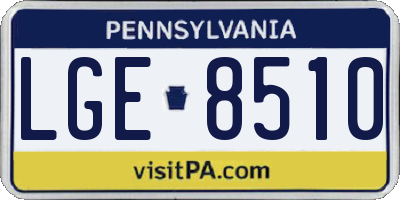 PA license plate LGE8510