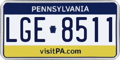PA license plate LGE8511