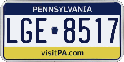 PA license plate LGE8517