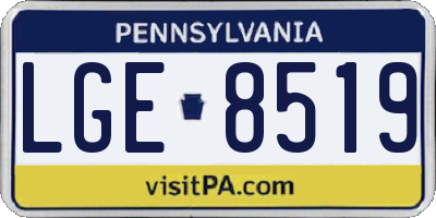 PA license plate LGE8519