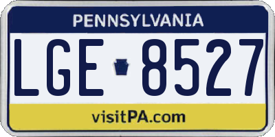 PA license plate LGE8527