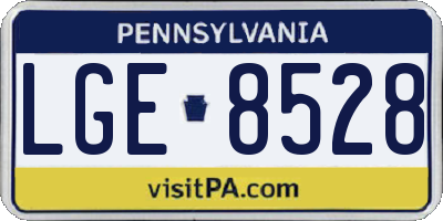 PA license plate LGE8528