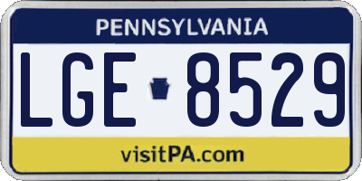 PA license plate LGE8529