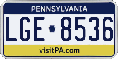 PA license plate LGE8536