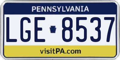 PA license plate LGE8537