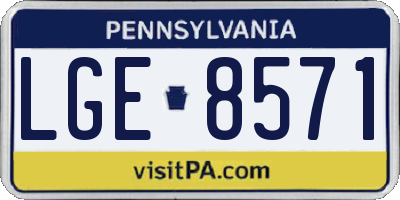 PA license plate LGE8571