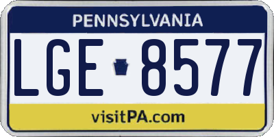 PA license plate LGE8577