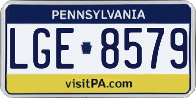 PA license plate LGE8579