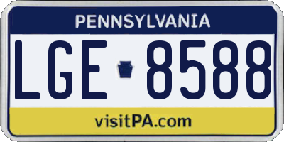 PA license plate LGE8588