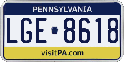 PA license plate LGE8618